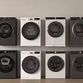 Various Modern Washing Machines In Black And White Styles For Home Use