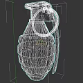 Green Military Grenade With Yellow Stripe And Pull Ring Classic Design