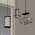 Modern Interior Pendant Lights With Window Blinds Linen Shades And Wooden Metal Frames