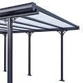 Architectural Canopy Structure With Metal Frame And Transparent Roof Design