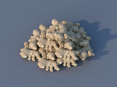 Pile of Natural Stone Wood Chunks with Irregular Textures and Light Brown Hues 3d model