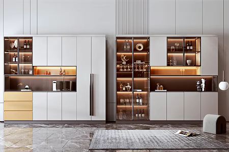 Modern Wine Cabinet 3d model