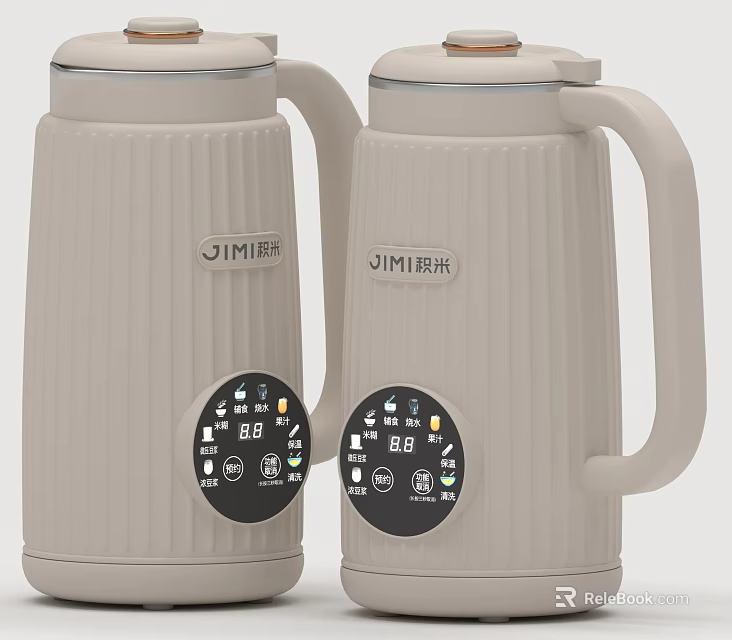 Light Gray JIMI Electric Kettles Daily Electrical Appliances with Control Panel Buttons and Display Features 3d model 