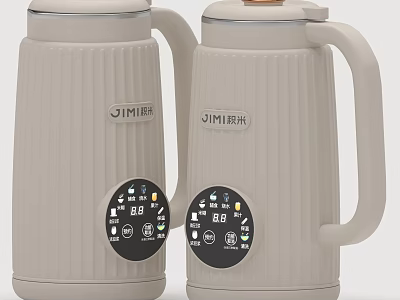 Light Gray JIMI Electric Kettles Daily Electrical Appliances with Control Panel Buttons and Display Features 3d model