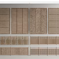 Various Bamboo Room Dividers With Woven Patterns And Panel Designs 3d model