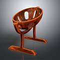 Wooden Baby Crib With Oval Shape Cutout Design And Sturdy Legs