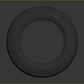 3D Rendered Car Tire With Detailed Tread Pattern Isolated On Gray Background