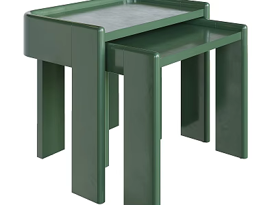 Modern Green Bedside Table Design With Sleek Structure And Smooth Surface 3d model