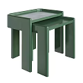 Modern Green Bedside Table Design With Sleek Structure And Smooth Surface 3d model