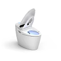 Smart Modern Toilet Featuring Automatic Lid Blue Light And Sleek Design 3d model