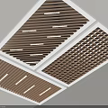 Modern Interior Ceiling Design with Striped Patterns Geometric Grids and Panel Details 3d model