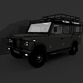 Green Vintage Off Road Car With Roof Rack And Tough Exterior Design
