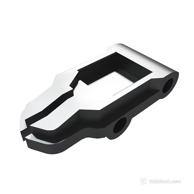 Black And White Mechanical Connector Part With Holes And Grooves Structure 3d model 