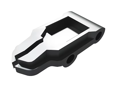 Black And White Mechanical Connector Part With Holes And Grooves Structure 3d model
