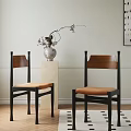 Modern Leisure Chair With Wooden Backrest Black Frame And Orange Cushion