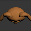 Cute Orange Cartoon Bear Character with Yellow Belly 3D Model for Game Animation