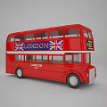 Red London Double Decker Bus With Union Jack Design And Classic Details