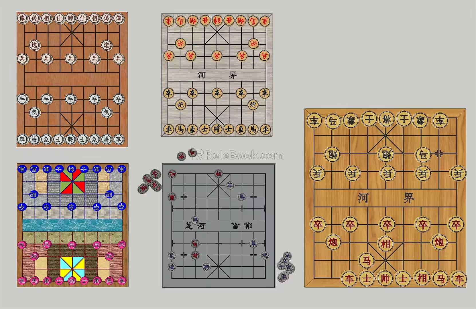Modern Chess Table Chinese Chess 3d model