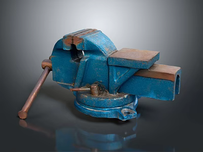 Blue Metal Bench Vice Heavy Duty Clamping Tool For Workshop Use 3d model