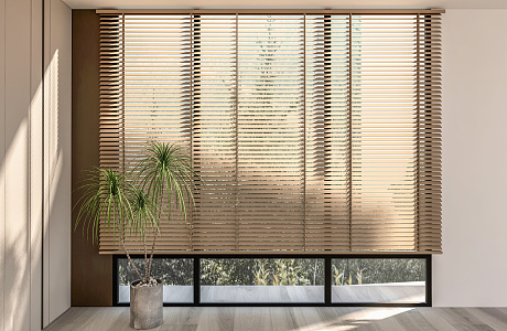 Modern blinds potted window blinds 3d model