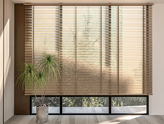 Modern blinds potted window blinds 3d model