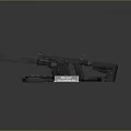 Black Tactical Rifle With Various Accessories Magazine Scope Tools And Parts