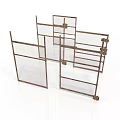 Industrial Metal Scene Component Structure With Grid Panels And Frames