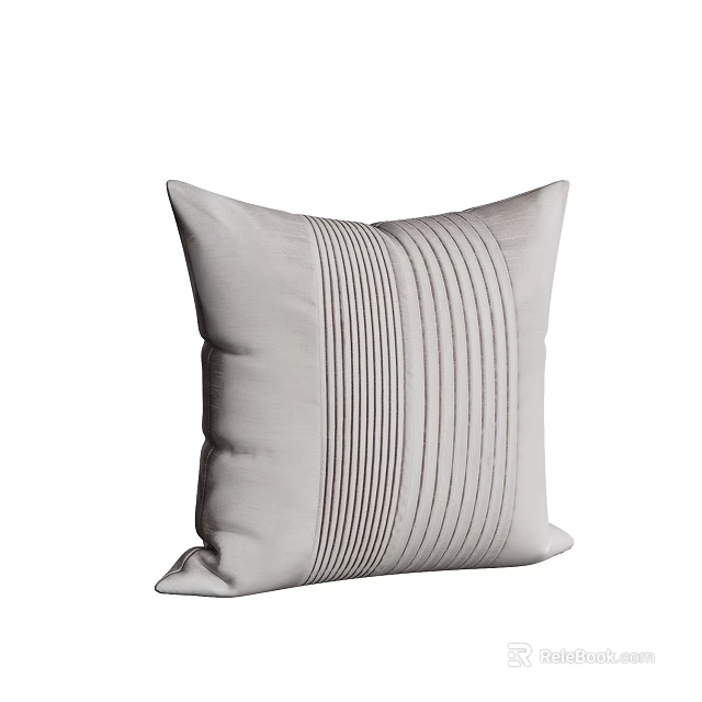 Light Gray Pillow With Vertical Stripes For Modern Home Decor Accent 3d model 