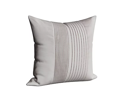 Light Gray Pillow With Vertical Stripes For Modern Home Decor Accent 3d model