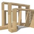 Modern Wooden Pergola Design With Geometric Frame Structure And Wooden Beams