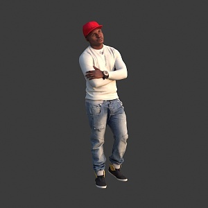 Young male gangsters 3d model