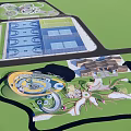 Park Landscape Design With Sports Courts Playground Green Spaces And Walking Trails