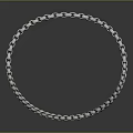 Shiny Silver Chain in Triangular Shape on Dark Background with Reflection