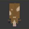 Pixelated Character Cow 3D Model With Brown And White Spots Horns Minecraft Style