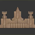 Wooden Castle Shape Building Blocks Construction Set With Tower And Wall Structures For Kids