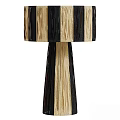 Black And Beige Striped Fabric Table Lamp With Matching Patterned Base Design 3d model