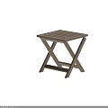 Simple Style Wooden Stool Featuring Cross Legs Sturdy Structure and Natural Wood Finish