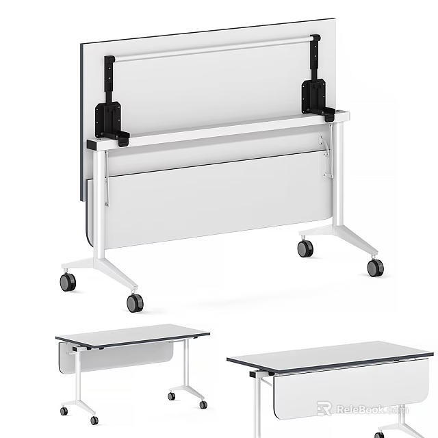 Mobile Functional Desk Featuring Rolling Wheels Whiteboard Surface And Stable Stand 3d model 