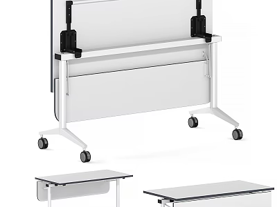 Mobile Functional Desk Featuring Rolling Wheels Whiteboard Surface And Stable Stand 3d model