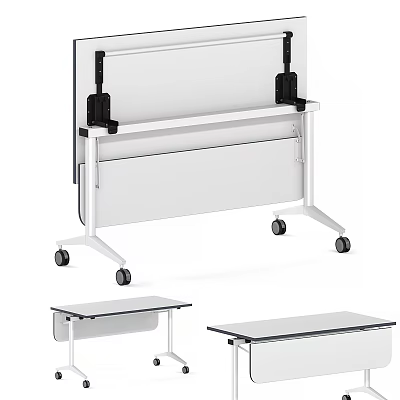 Mobile Functional Desk Featuring Rolling Wheels Whiteboard Surface And Stable Stand 3d model