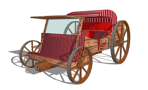 European-style carriage four-wheeler 3d model