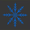 Modern 3D Blue Snowflake Design Against Dark Background With Clean Lines