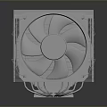 Modern Gray Household Cooling Device With Fan And Heat Sink Structure