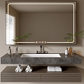 Modern Bathroom Cabinet Bathroom Counter Basin Bathroom Ornaments Mirror Cabinet Sink 3d model