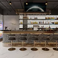 AIMILI Bar Interior Design With Cocktail Whisky Red Bear Sculpture Marble Floor And Chandeliers