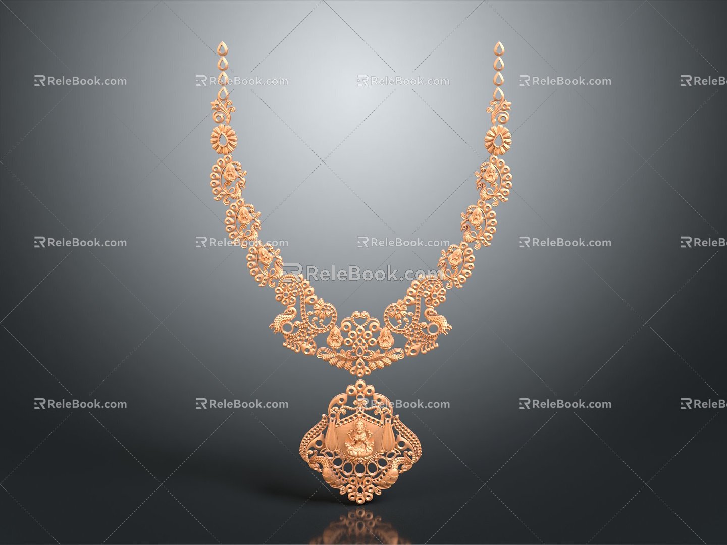 Modern Necklace Pendant Carved Pendant Tianzhu Necklace 3d model