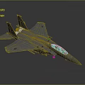 Detailed Gray Fighter Jet Model With Yellow Cockpit And Wing Insignia
