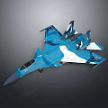 Blue Camouflage Spacecraft Model with Aerodynamic Design for Universe Exploration Missions