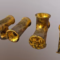 Vintage Brass Pipes with Golden Patina and Textured Surface for Decorative Projects