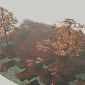 Arbor With Autumn Colored Leaves And Surrounding Tall Grass In Nature